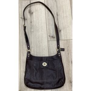 COACH Penelope BROWN Crossbody Shoulder Bag Pebble Leather Adjustable F19265